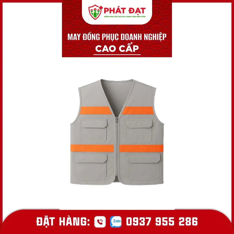 Áo ghi lê công nhân màu xám