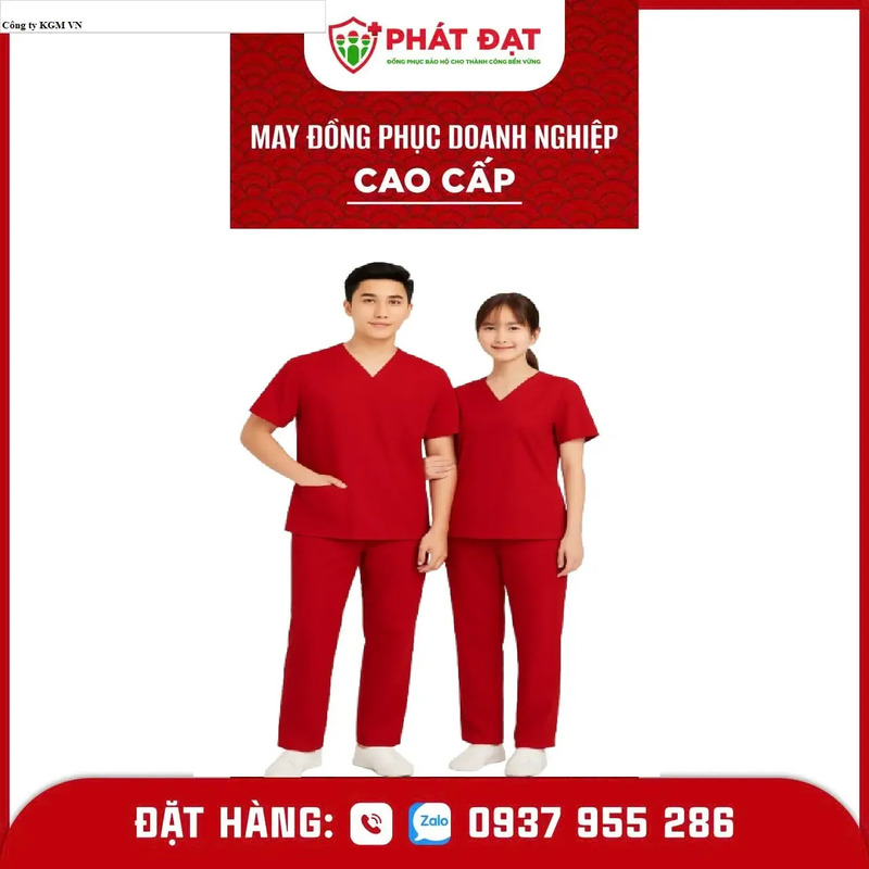 Đồng phục dược sĩ màu đỏ tươi
